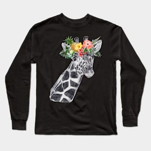 Floral Wild Cat Animal Spirit Costume Cute Wildlife Rescue Long Sleeve T-Shirt